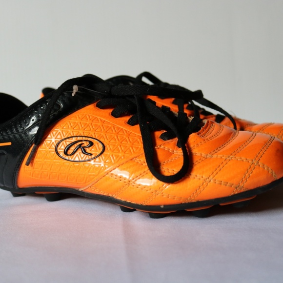 Rawlings Cleats Men's Size 7 Lace Up, Orange and Black - Picture 2 of 11